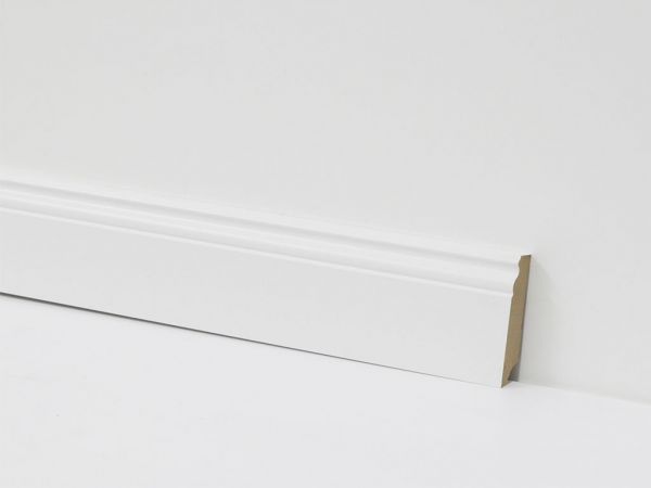 Equipped Sockelleiste 70mm 0029 Weiss Mit Fase (Berliner Leiste)